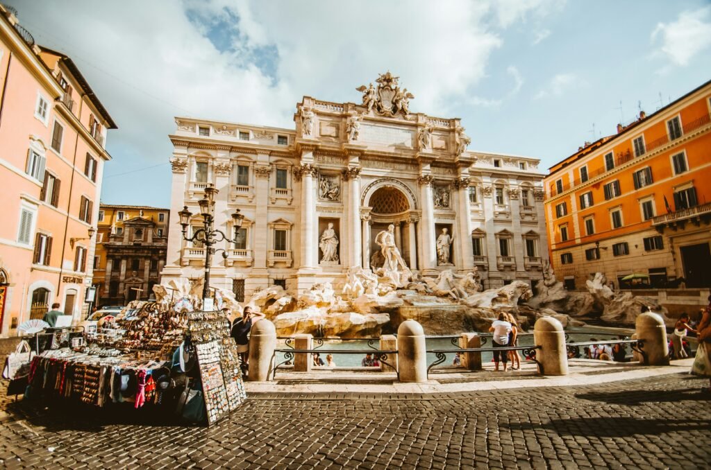 Trevi Fountain sightseeing during 12 days France Switzerland Italy Austria tour